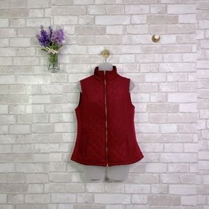 Adrienne Vittadini Red Quilted Puffer Vest